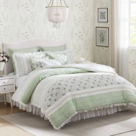 9 Piece Cotton Percale Comforter Set Queen