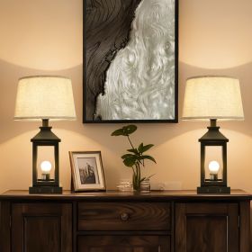 20.5in Black Farmhouse Bedside Table Lamp for Living Room, 3-Way Dimmable Touch Control Modern Nightstand Lamp with 2 Light for Bedroom, Home