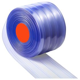 VEVOR Clear PVC Strip Curtain, 75 ft Length x 8 in Width, Ribbed Plastic Door Strip Bulk Roll