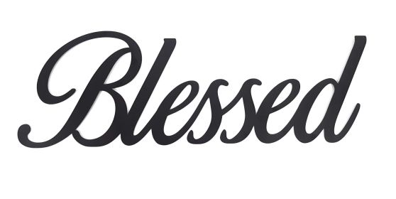 Metal Sign Blessed for Wall Decor Trendy Hanging Word for Home Interior Decorative Phrase for Living Room Bedroom Kitchen Hall Terrace Metal Piec
