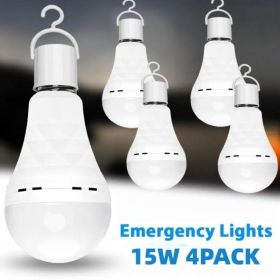 8PCS 4PCS Rechargeable LED Light Bulbs 80W Equivalent 1200mAh Battery Backup For Power Outages Emergency Use A19 Size E26 E27 Socket Portable Fla (Option: 4PACK)