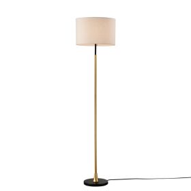 Floor Lamp For Living Room With Beige Lampshade, Standing Lamp Tall Industrial Floor Lamp Reading For Bedroom, Office No Included Bulb -Matte Bla (Option: Gold)