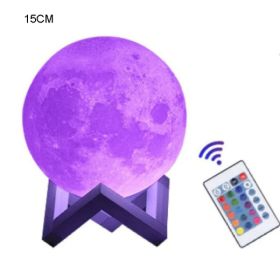 16-Color Lamp With Stand And Remote, Moon Lamp, LED Night Light With Dock, Creative Moon Light Uniq (Option: 15CM)
