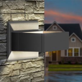 Inowel Wall Sconce LED Integrated Porch Light Modern Waterproof IP54 Wall Lamps Outdoor Up/Down Skeleton Light 17505 (Option: Grey)